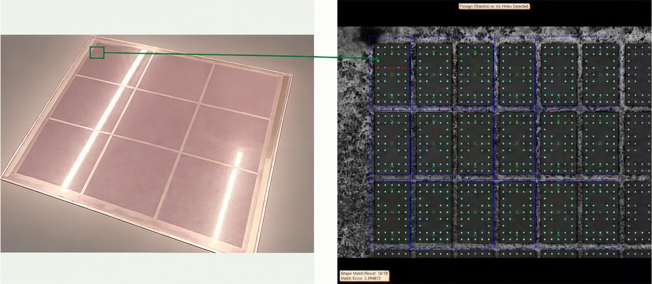 Original nine-block panel with a linked magnified vision view of the top-left corner of its first block