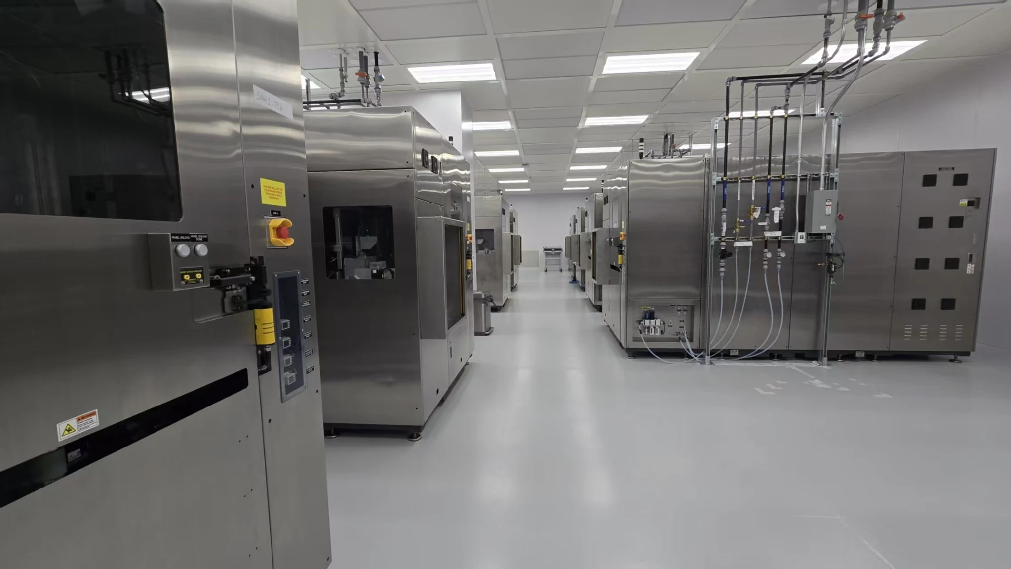Panel packaging machines on the production floor